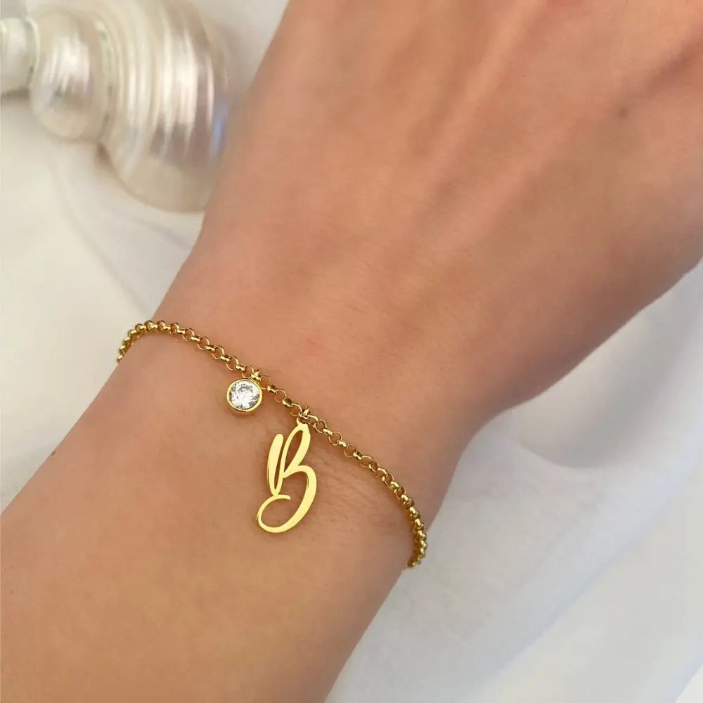 Bracelet initiale en argent