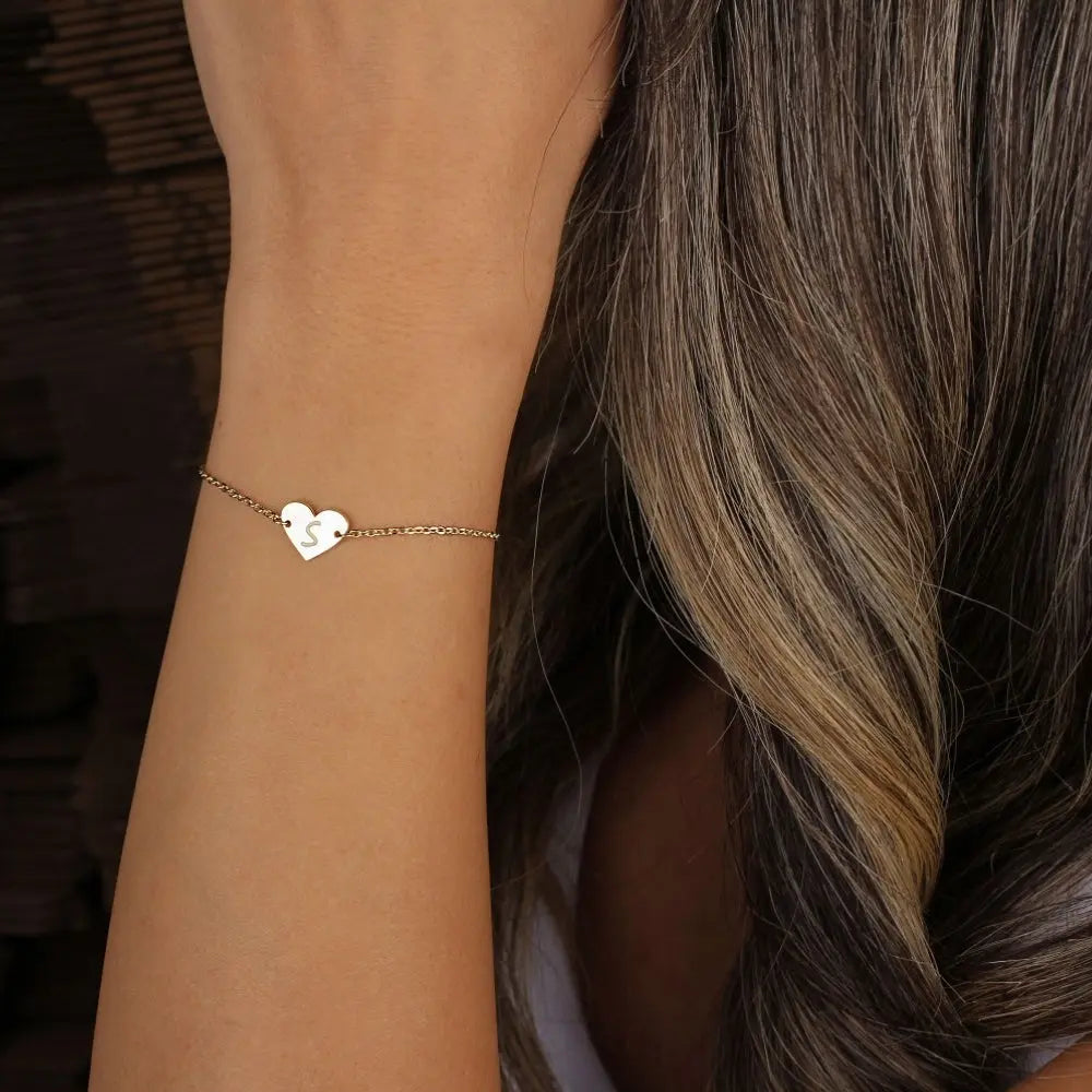 Bracelet initiale coeur