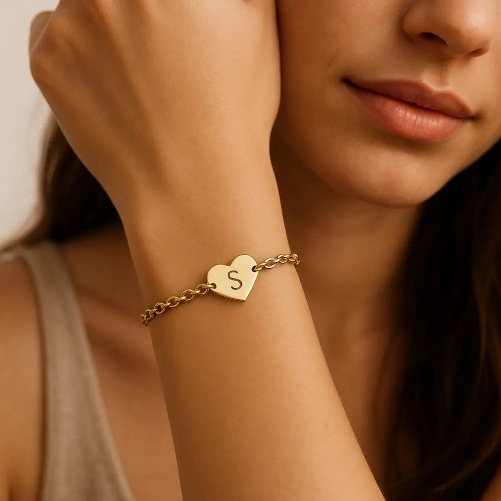 Bracelet initiale coeur