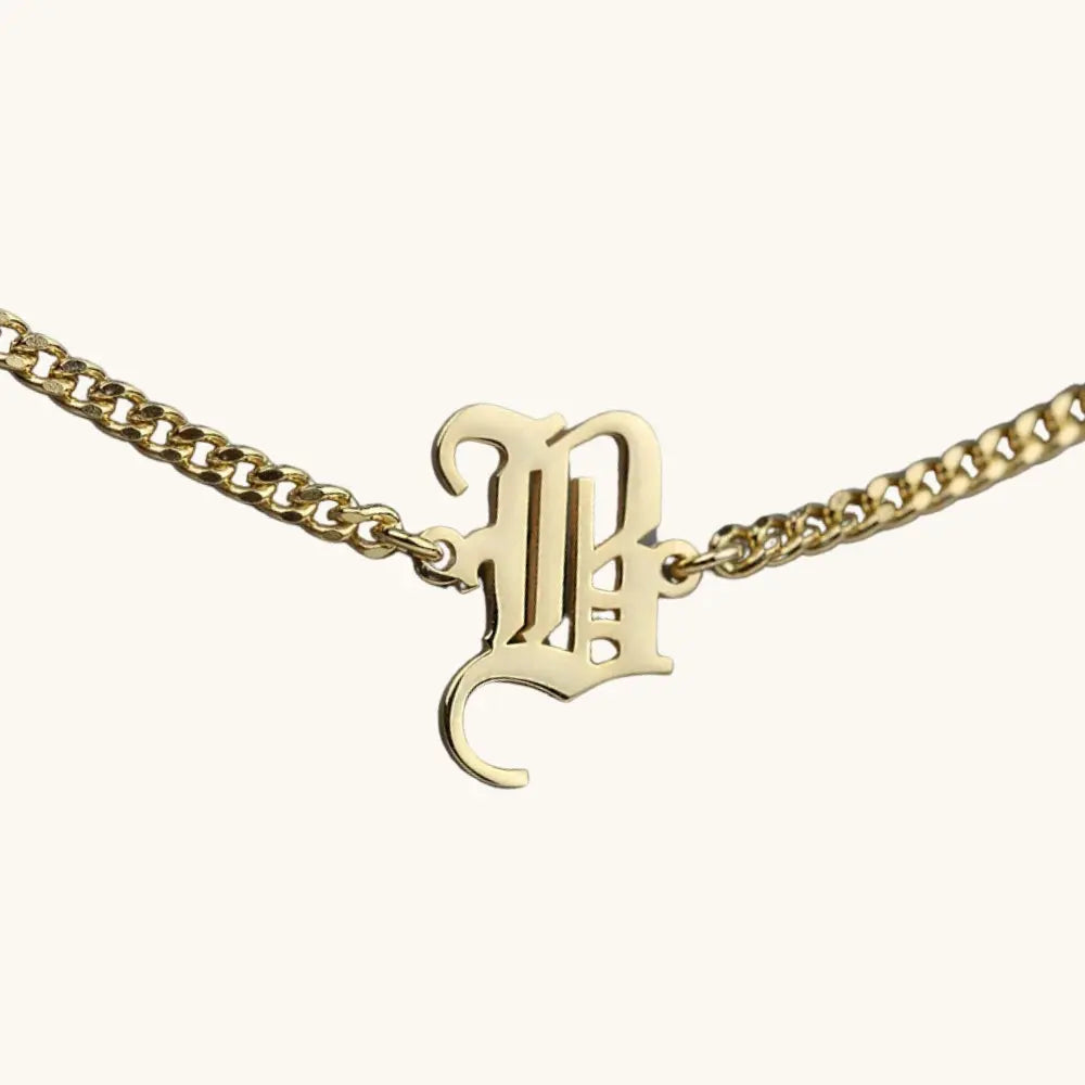 Bracelet initiale lettre anglaise