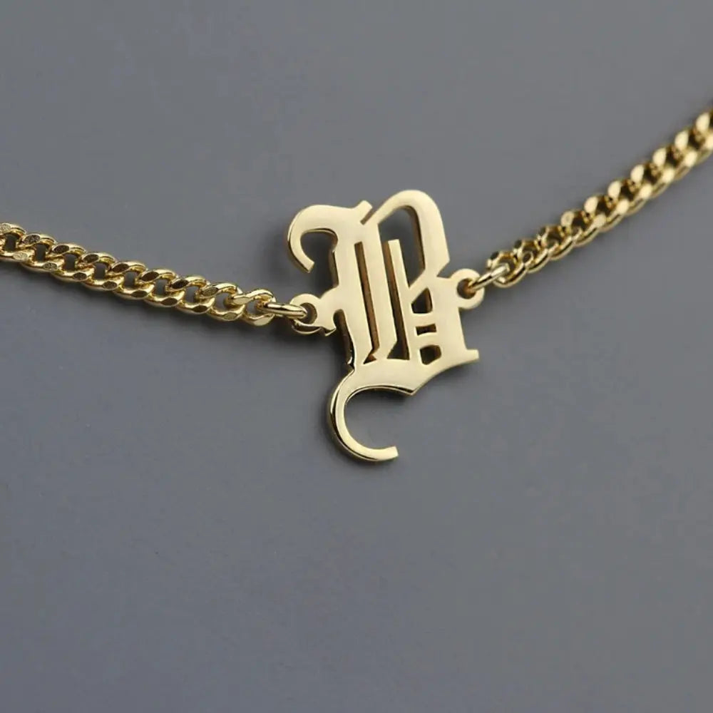 Bracelet initiale lettre anglaise