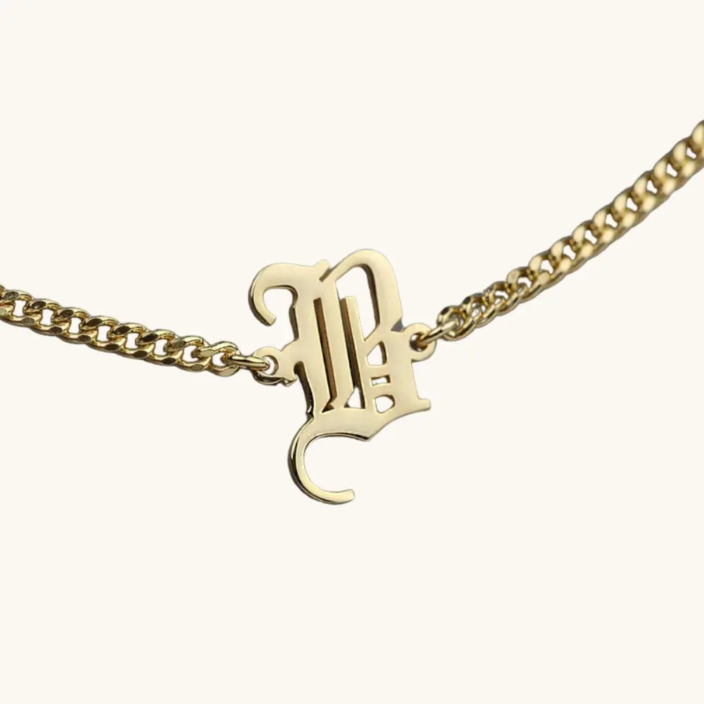 Bracelet initiale lettre anglaise
