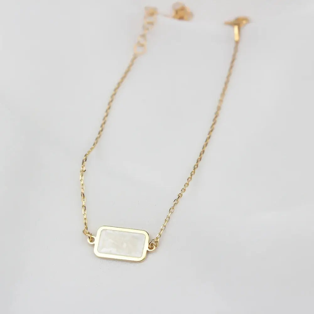 Bracelet email nacre rectangle