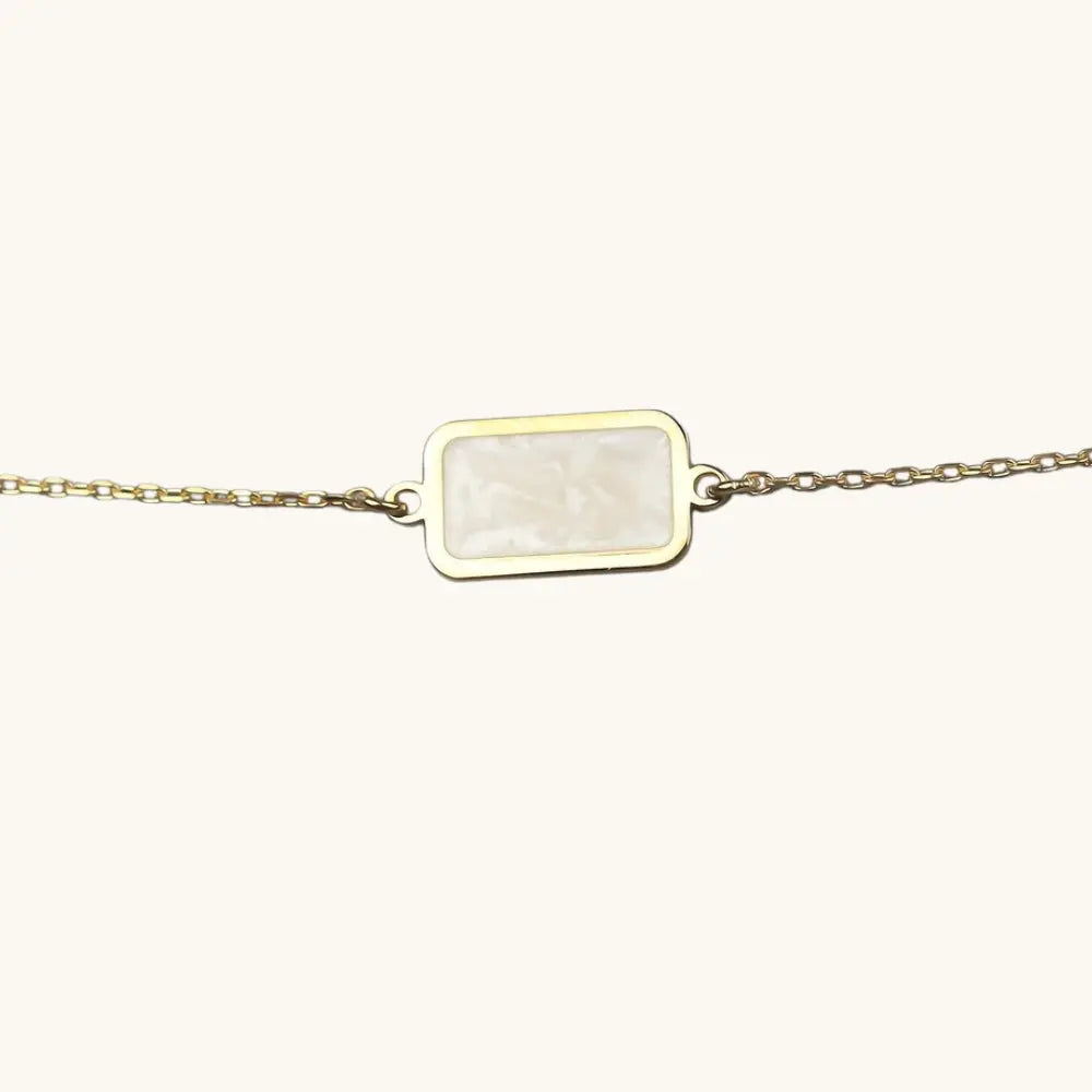 Bracelet email nacre rectangle