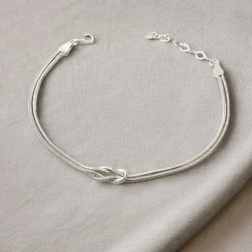 Bracelet nœud argent