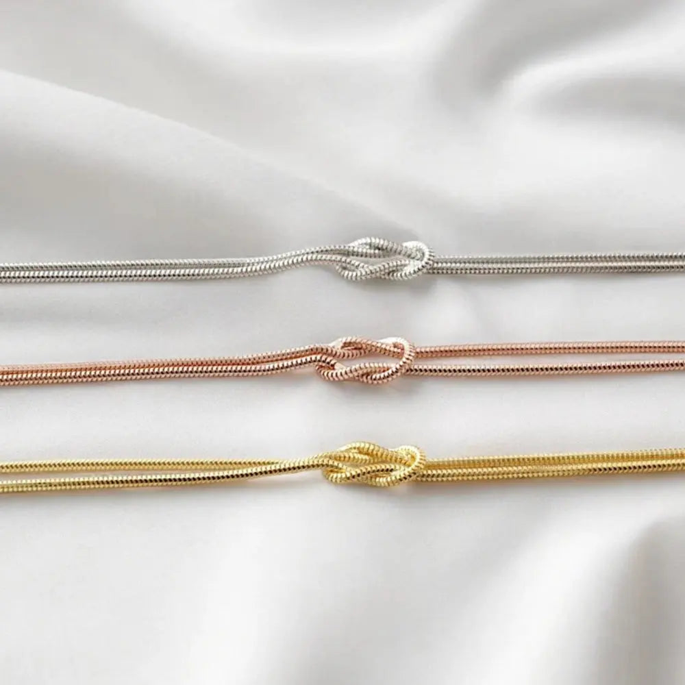 Bracelet nœud argent