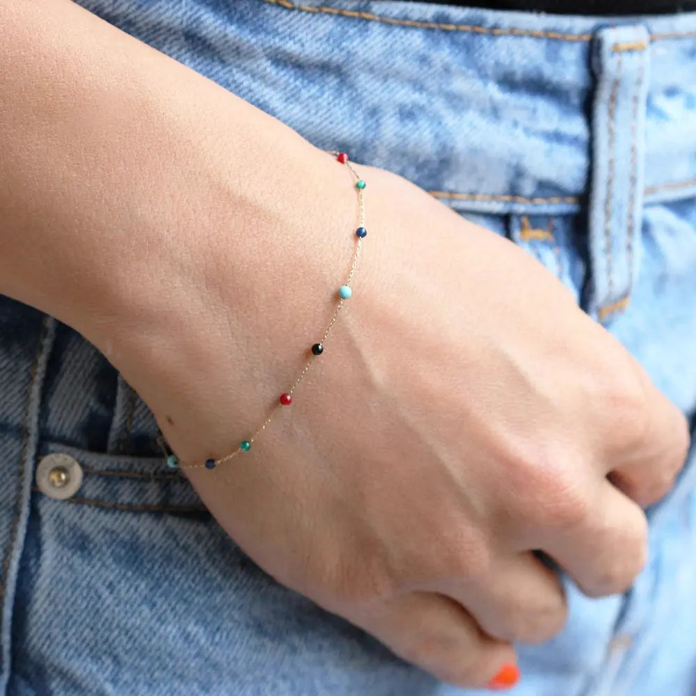 Bracelet or pierres naturelles
