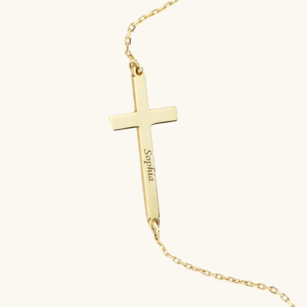 Bracelet prénom croix