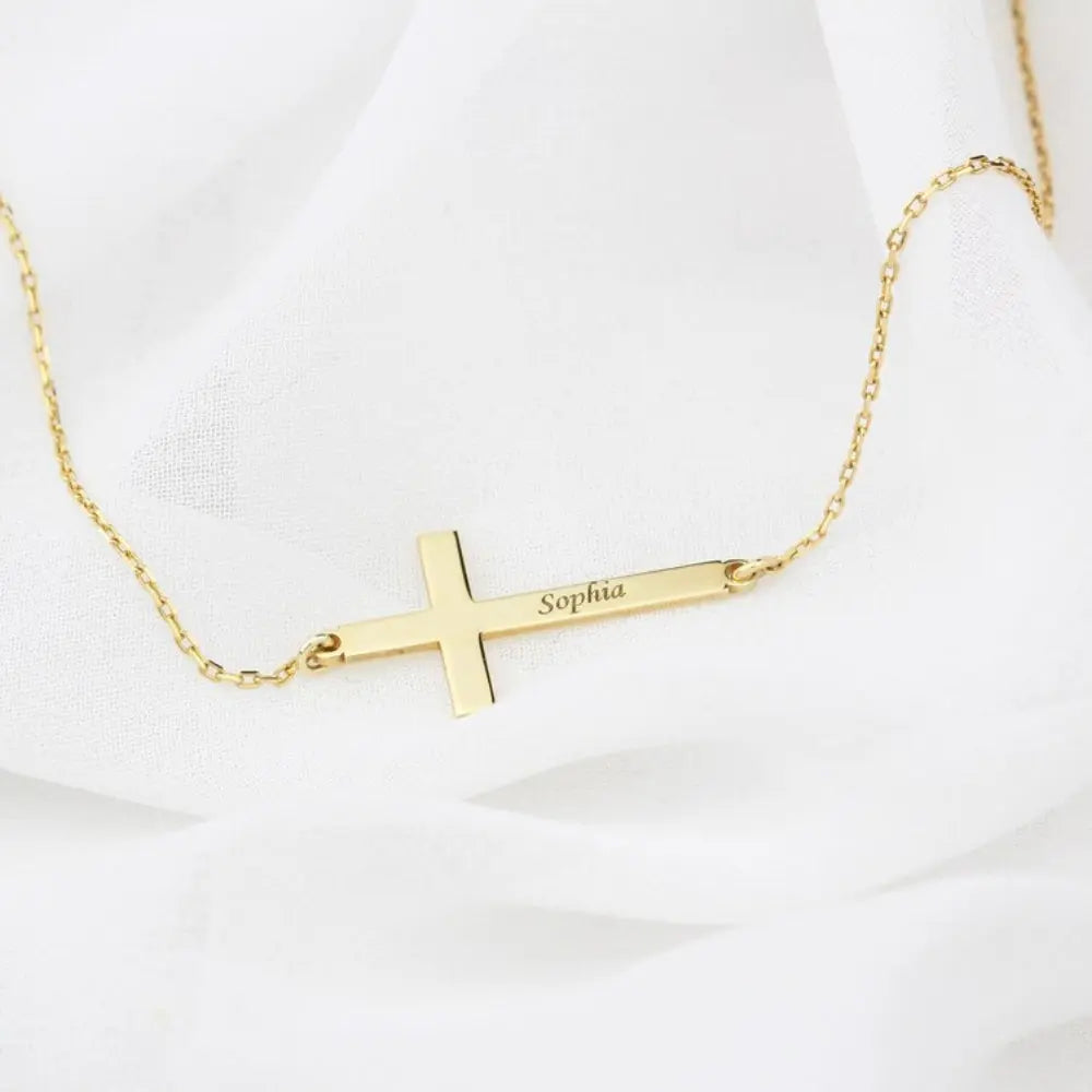 Bracelet prénom croix