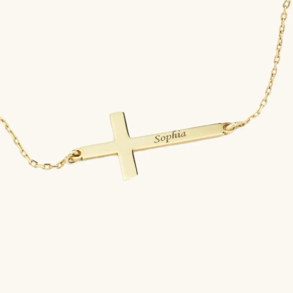 Bracelet prénom croix