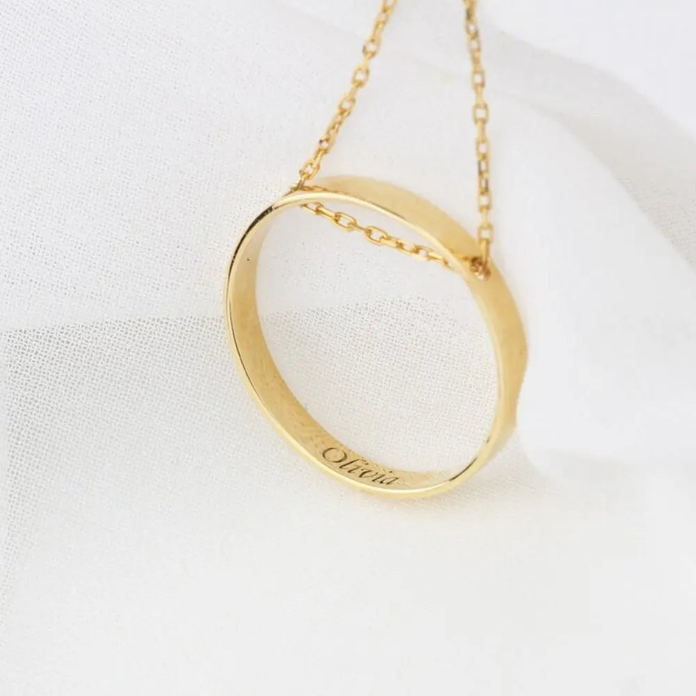 Collier anneau prénom