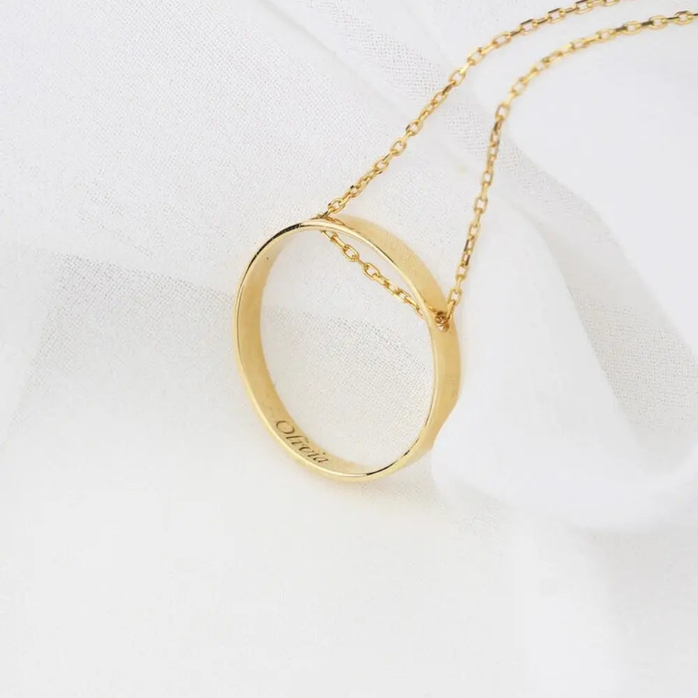 Collier anneau prénom