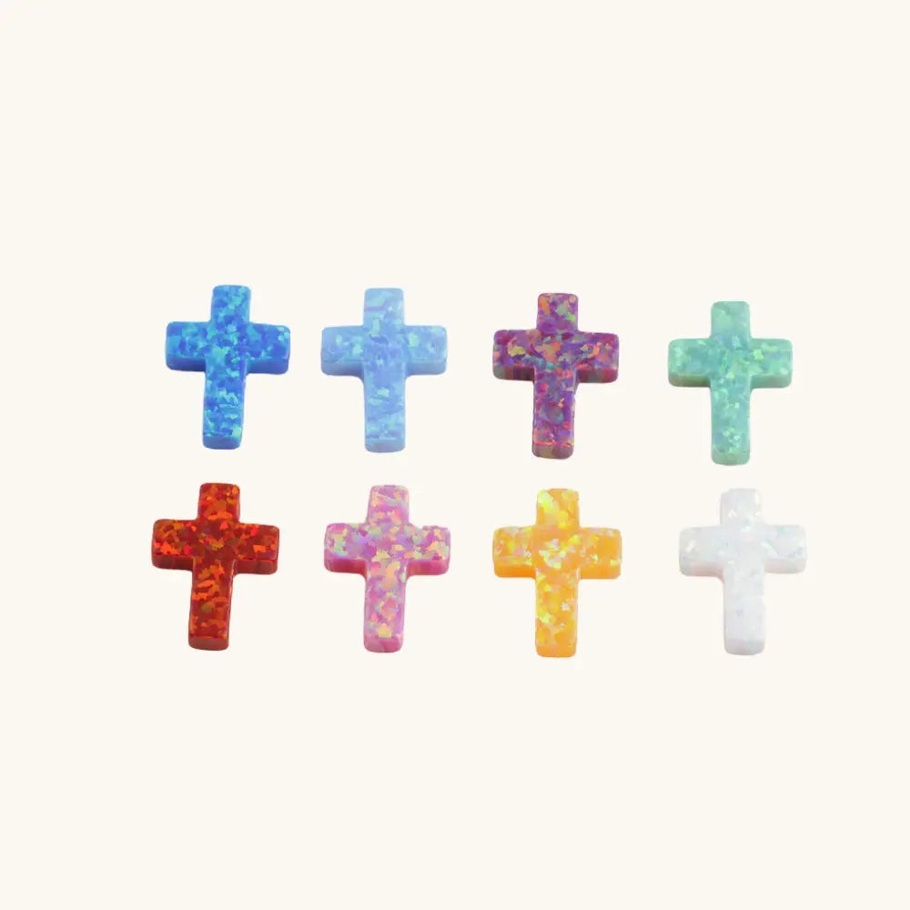 Collier croix d'opale