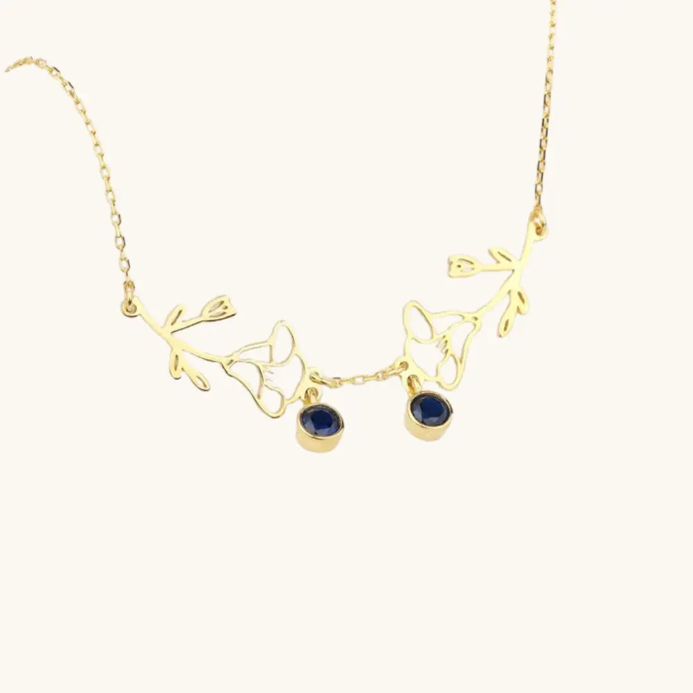 collier double fleurs de naissance