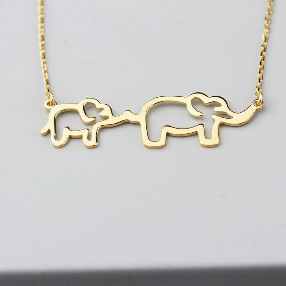 Collier maman et bébé éléphant