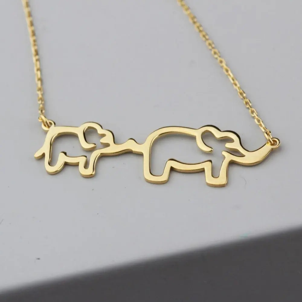 Collier maman et bébé éléphant