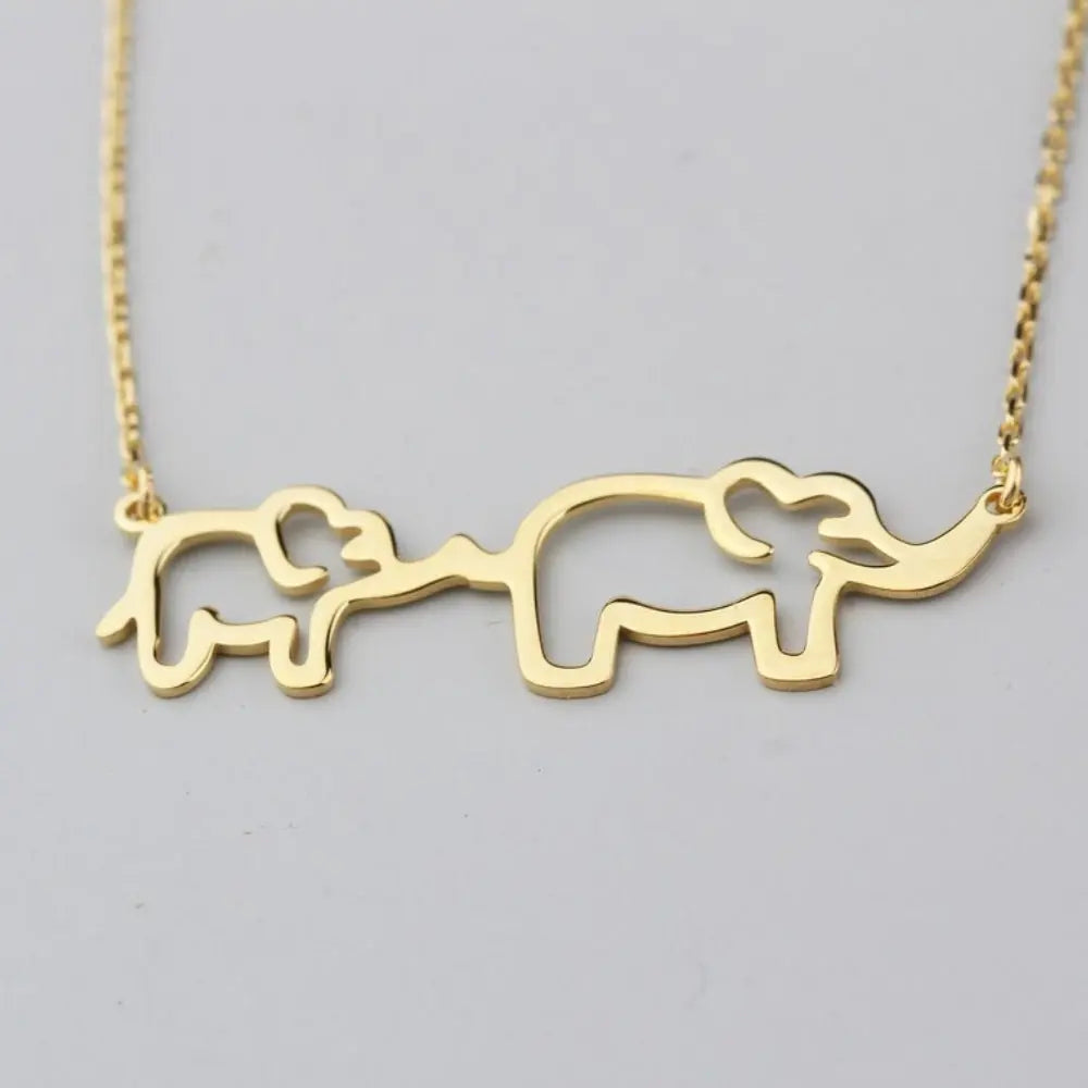 Collier maman et bébé éléphant