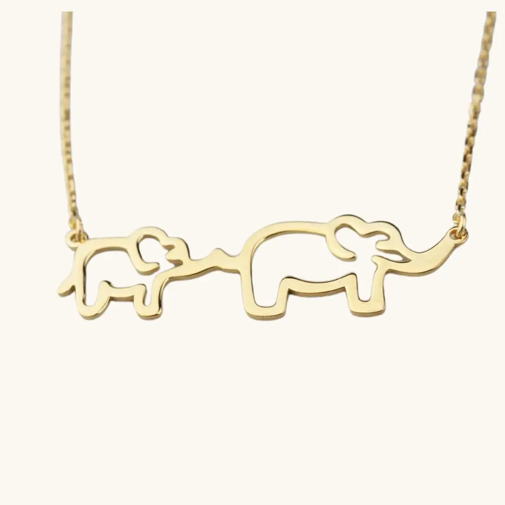 Collier maman et bébé éléphant