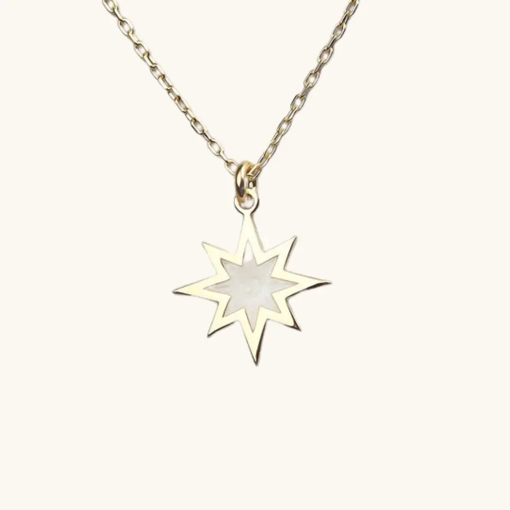 Collier étoile émail nacre