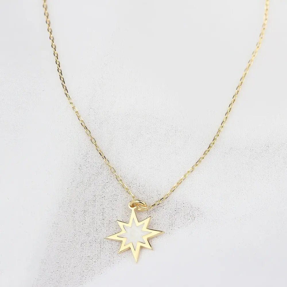 Collier étoile émail nacre