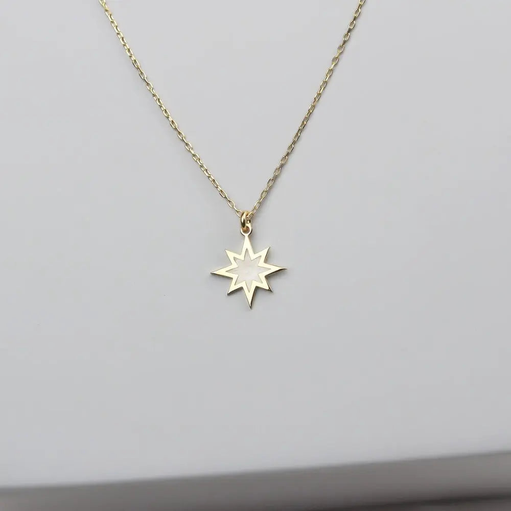Collier étoile émail nacre
