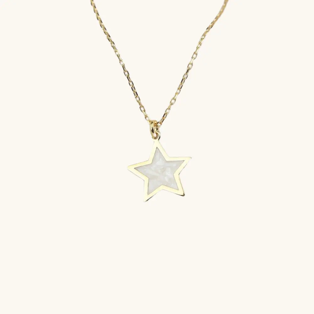 Collier étoile nacre dorée