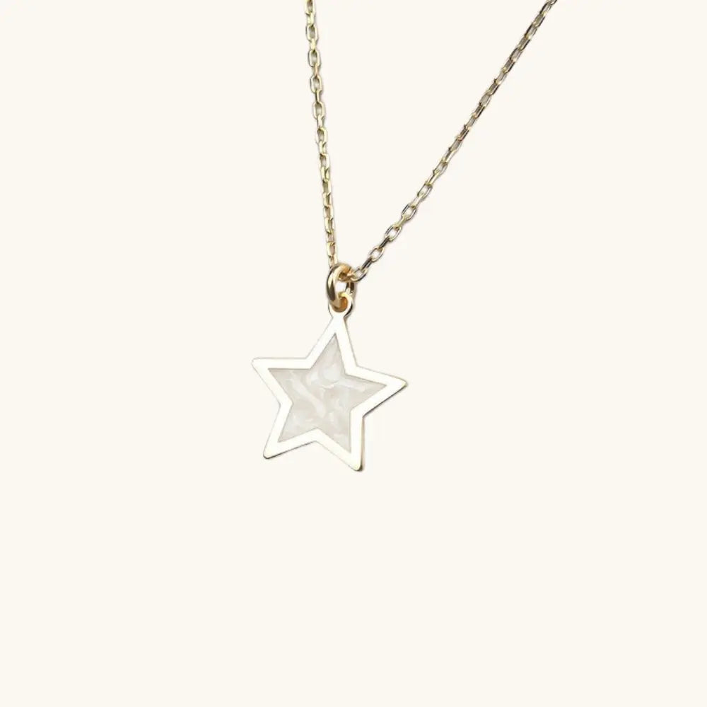 Collier étoile nacre dorée