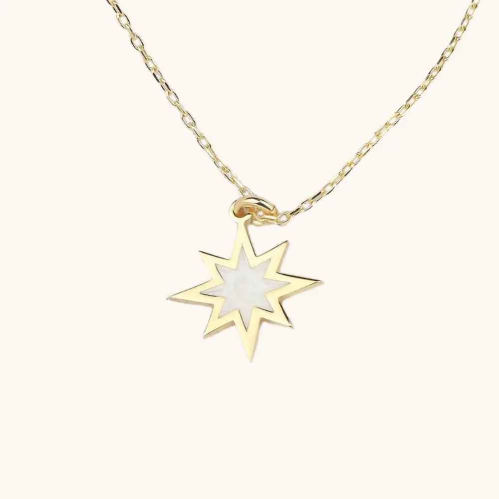 Collier étoile émail nacre