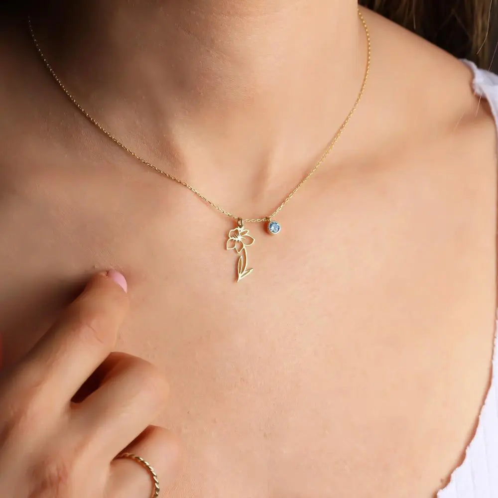Collier fleur de naissance