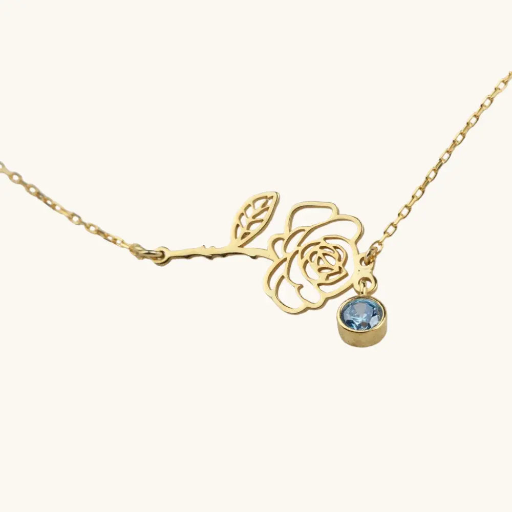 Collier de fleurs de naissance horizontale