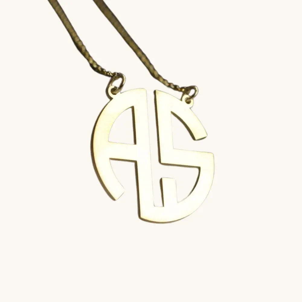 Collier deux initiales monogramme