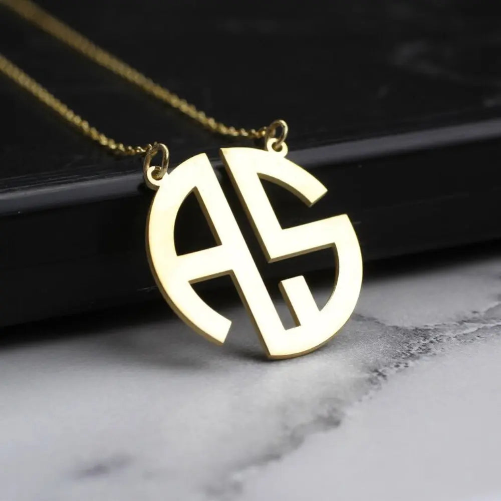 Collier deux initiales monogramme