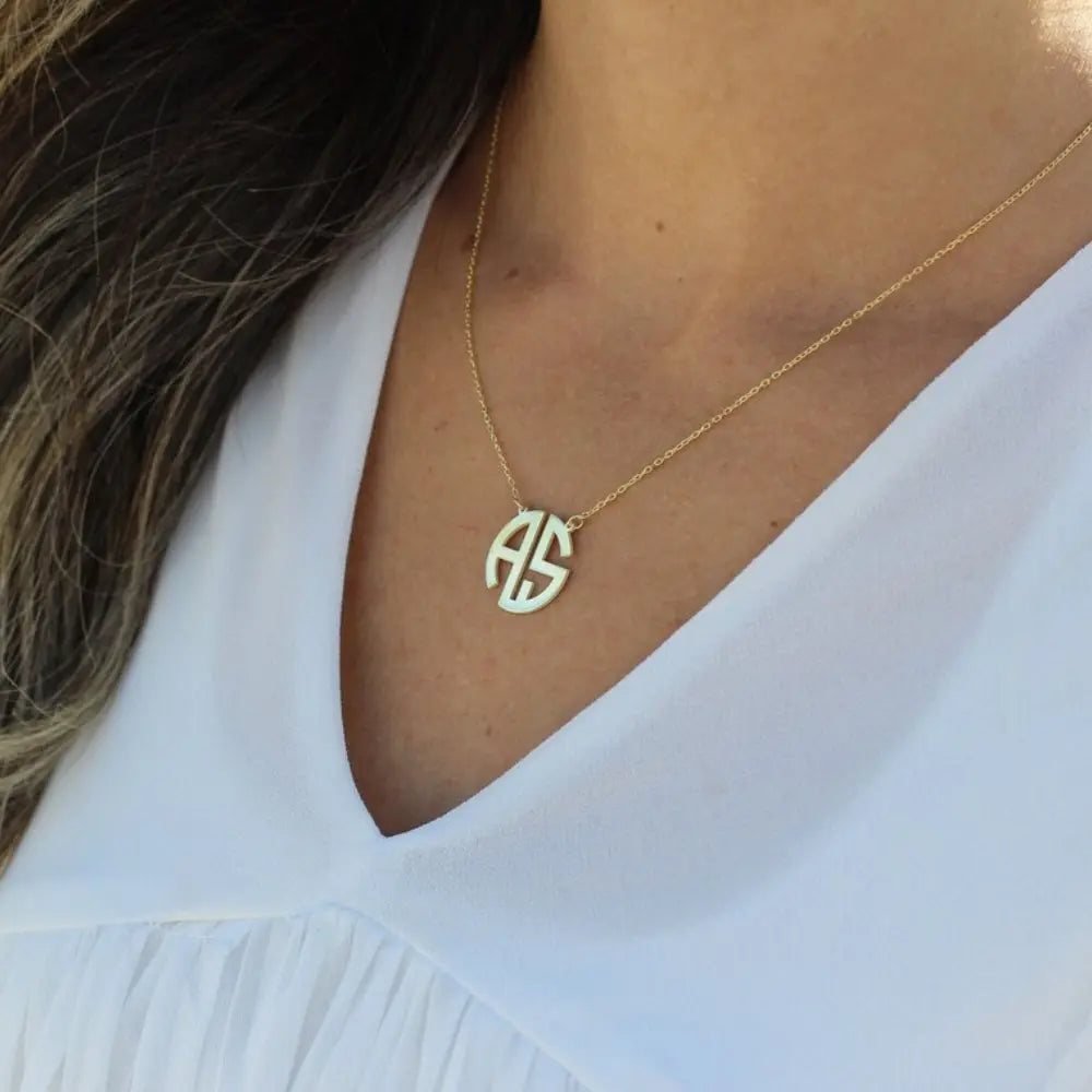 Collier deux initiales monogramme
