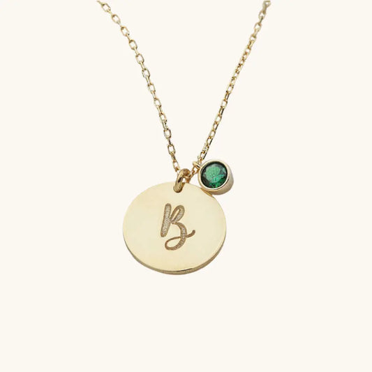 Collier initiale pierre de naissance