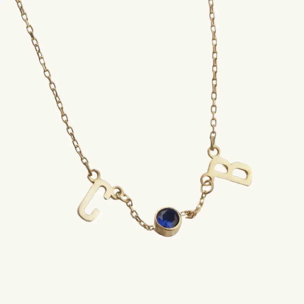 Collier initiales et pierre