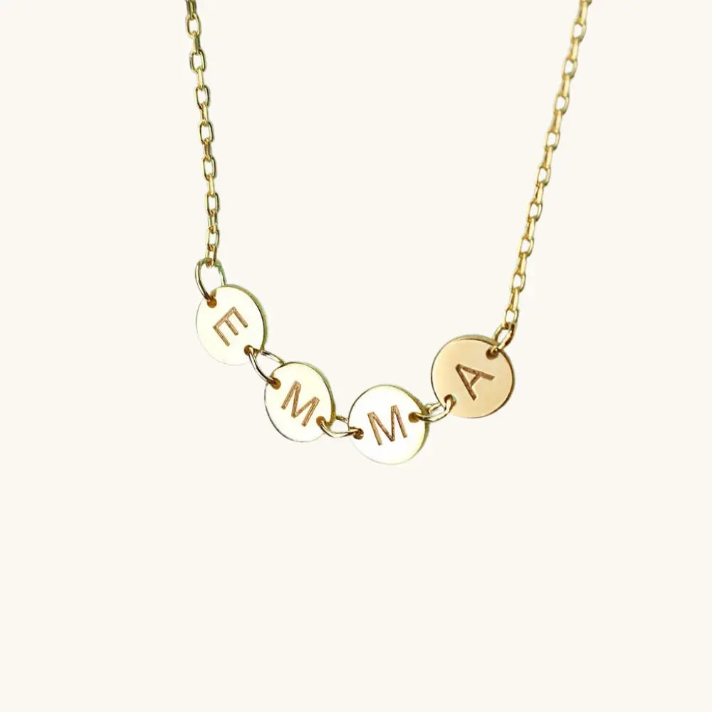Collier lettres disques