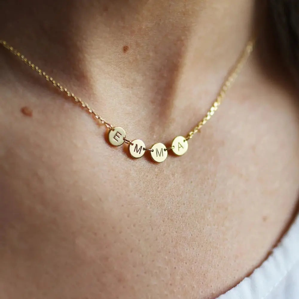 Collier lettres disques