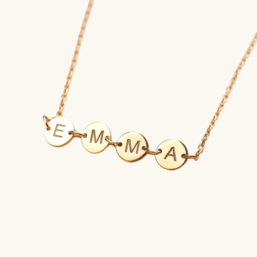 Collier lettres disques