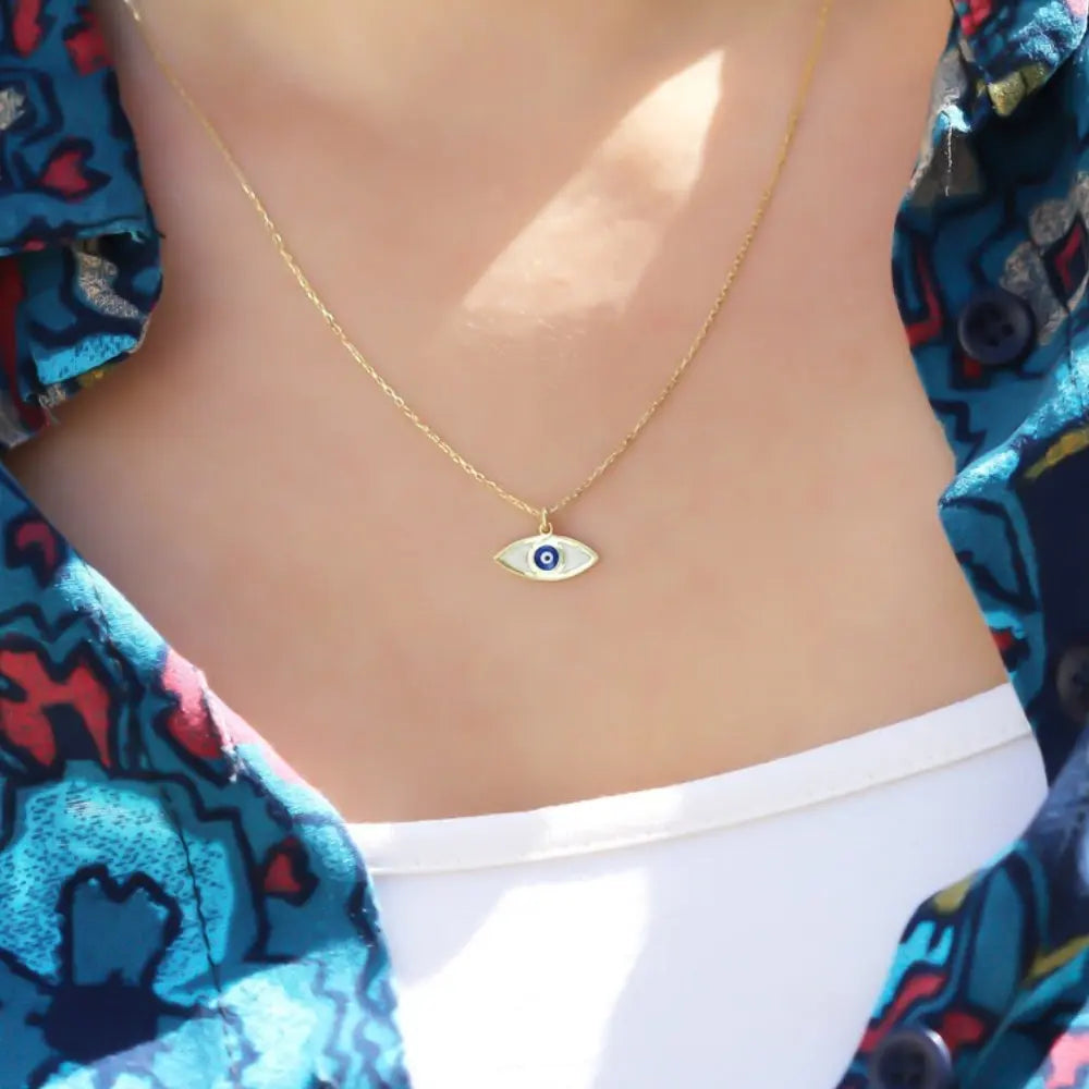 Collier œil nacre