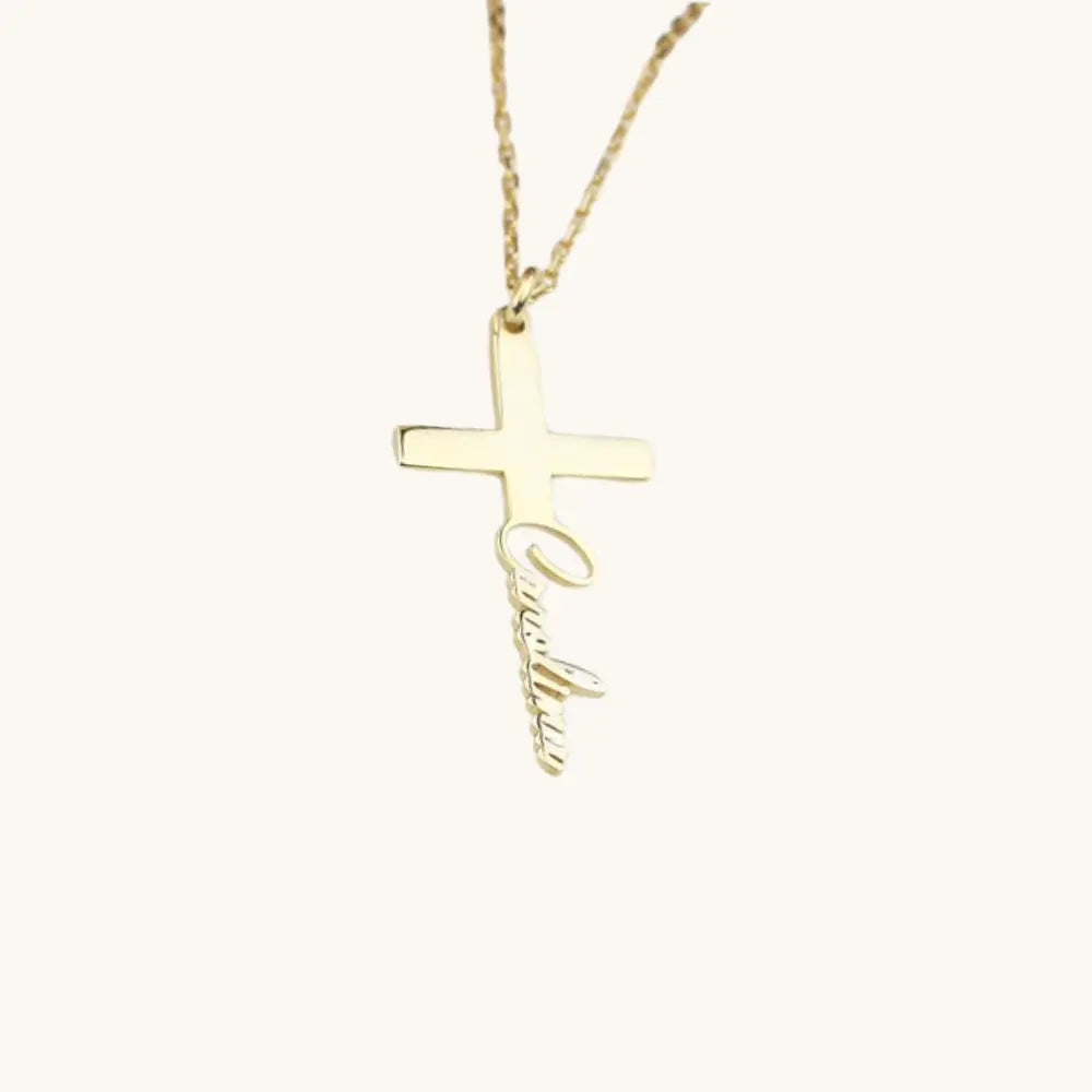 Collier prénom croix