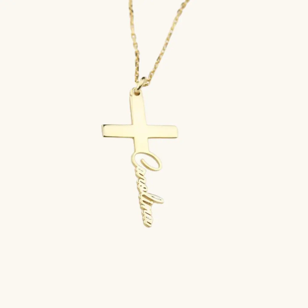 Collier prénom croix