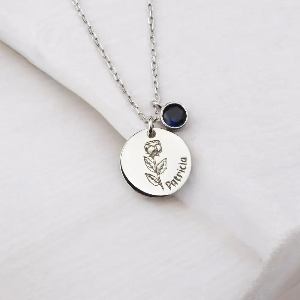 Collier prénom fleur de naissance