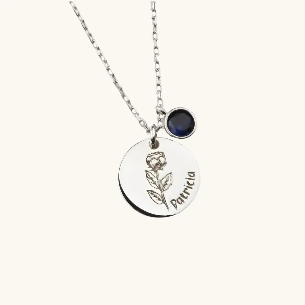 Collier prénom fleur de naissance