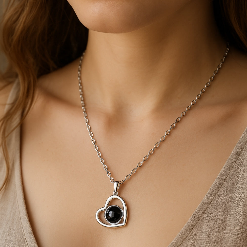 Collier photo cœur