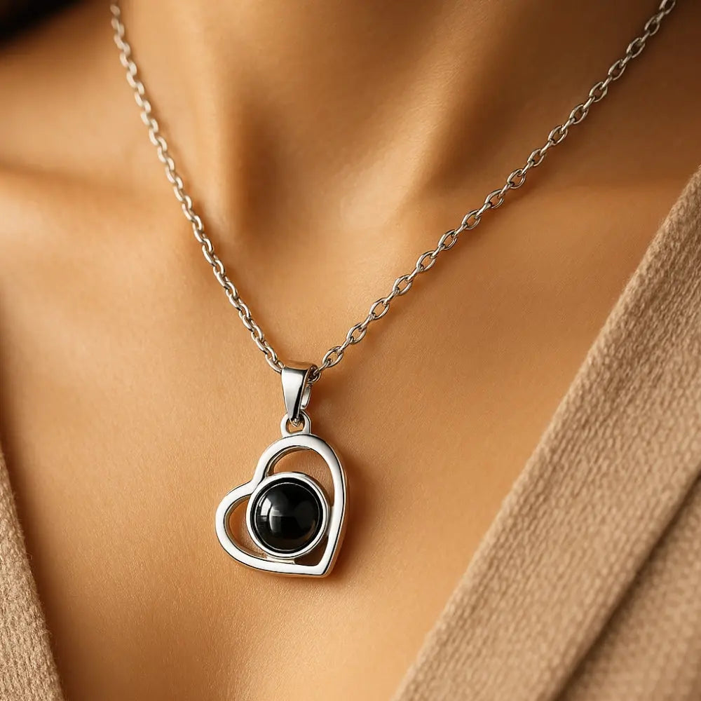 Collier photo cœur
