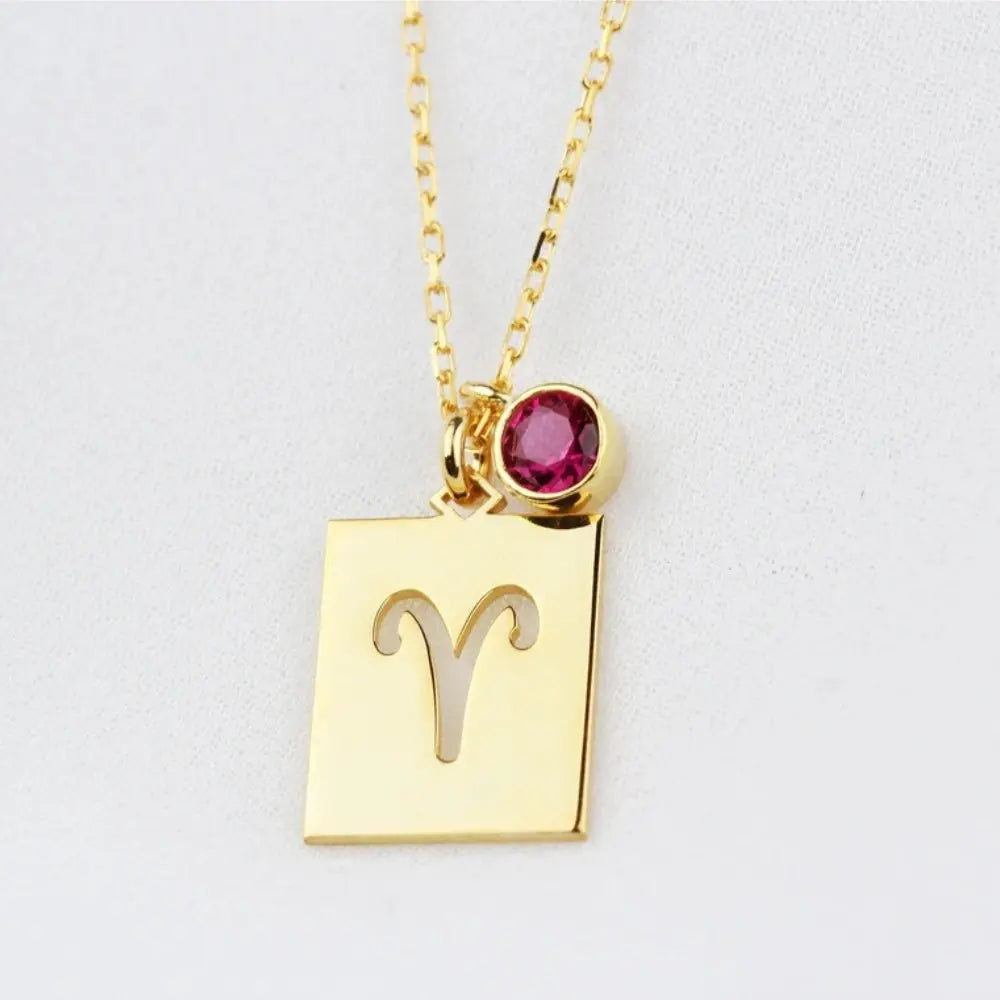 Collier signe astrologique et pierre
