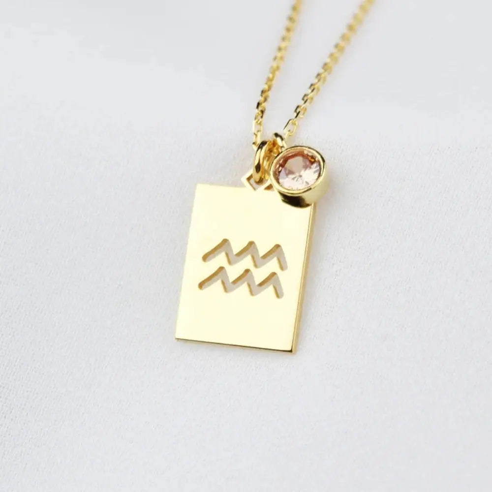 Collier signe astrologique et pierre