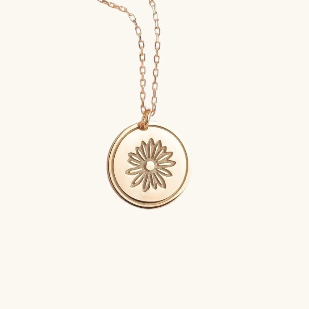 Collier fleurs gravées