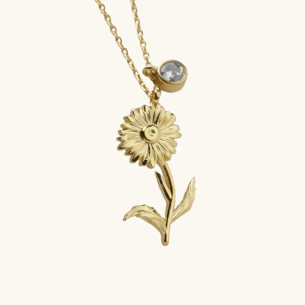 Pendentif fleur de naissance personnalisé