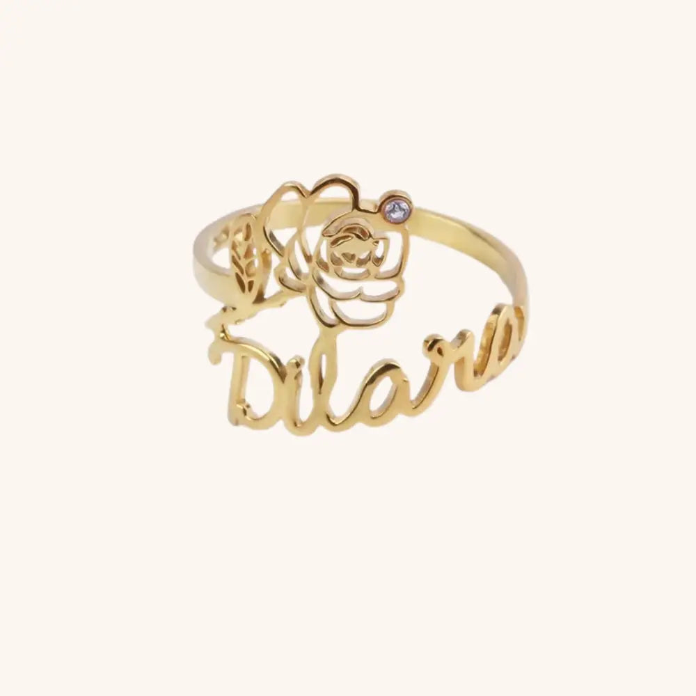 Bague prénom fleur